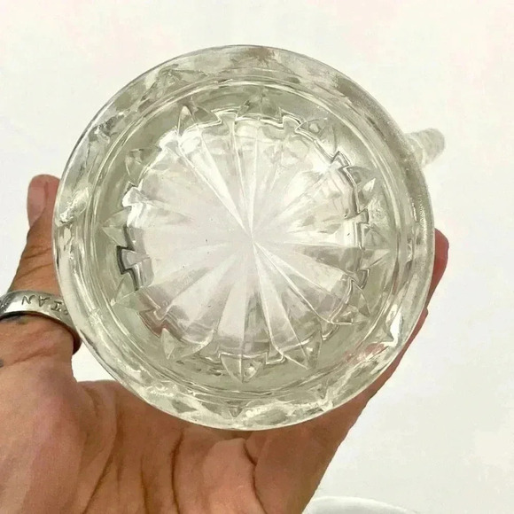 Set of 2 VTG Pineapple Etched Pattern Creamer Early American Ribbed Handle - Picture 9 of 13